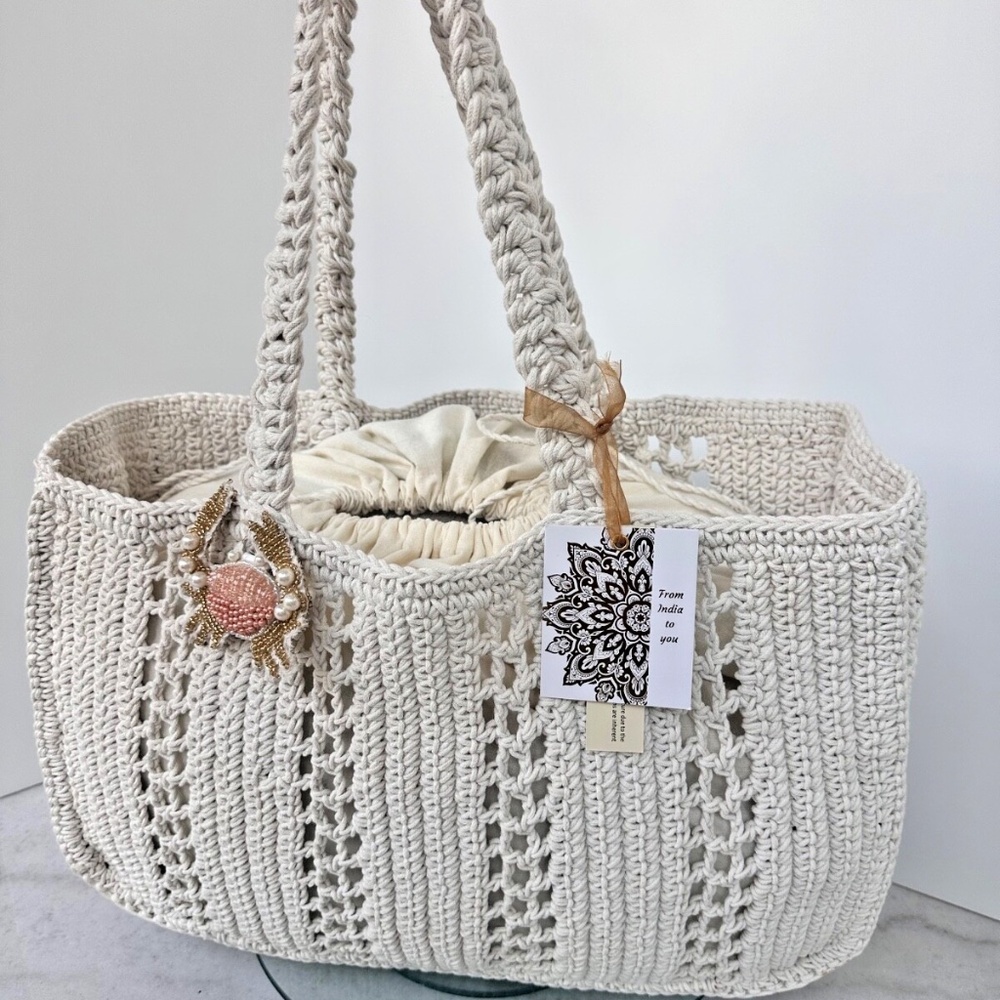 Crochet Lobster Beach Bag Satchel Purse